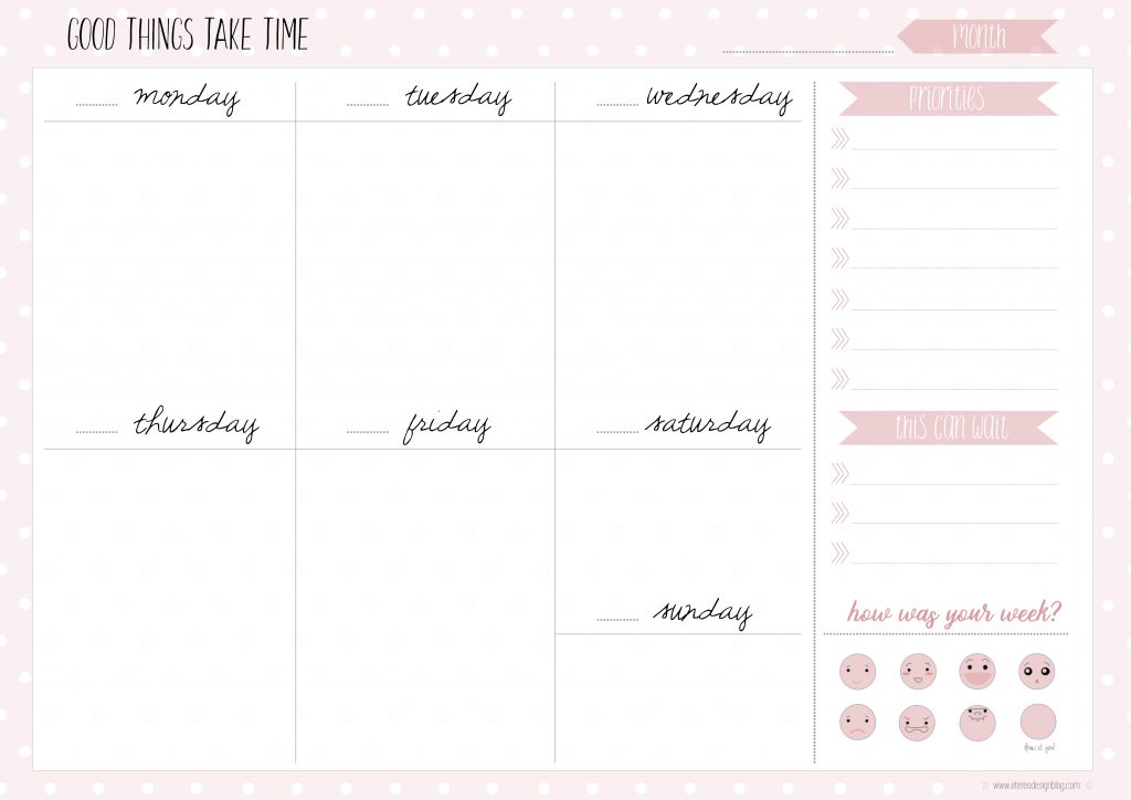 Calendario Semanal para Imprimir: Cinwololo Calendario Semanal para Imprimir: Cinwololo