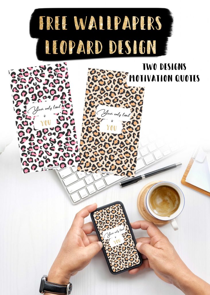 motivation quote free wallpaper design leopard gold girls