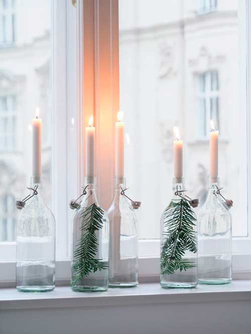 decoración de velas navideñas